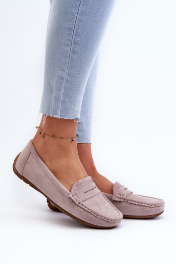 Mocasines elegantes de ante Morado Lenvie 2