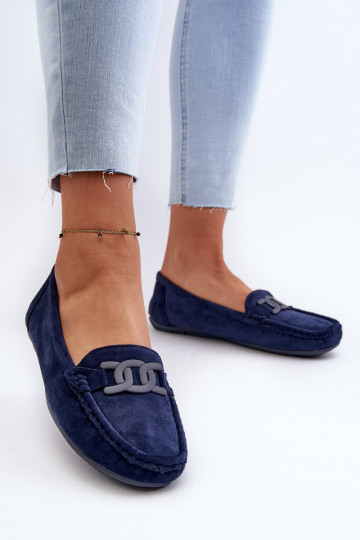 Mocasines de ante azul oscuro Rabell