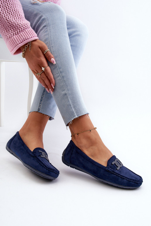 Mocasines de ante azul oscuro Rabell