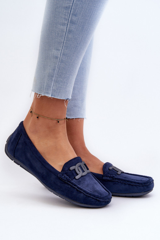 Mocasines de ante azul oscuro Rabell