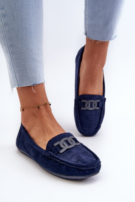 Mocasines de ante azul oscuro Rabell
