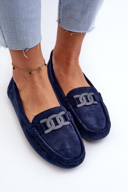 Mocasines de ante azul oscuro Rabell