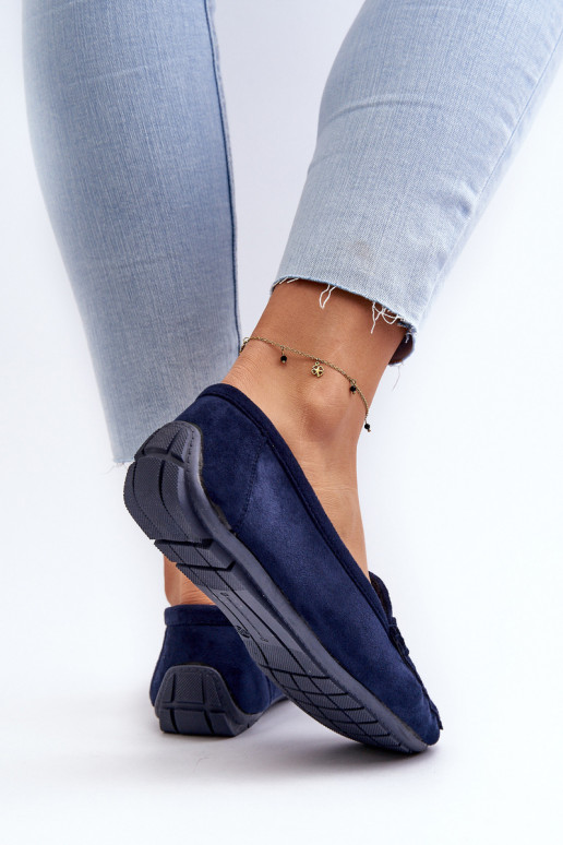 Mocasines de ante azul oscuro Rabell