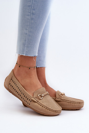 Mocasines de mujer calados con adornos en marrón Kaydance