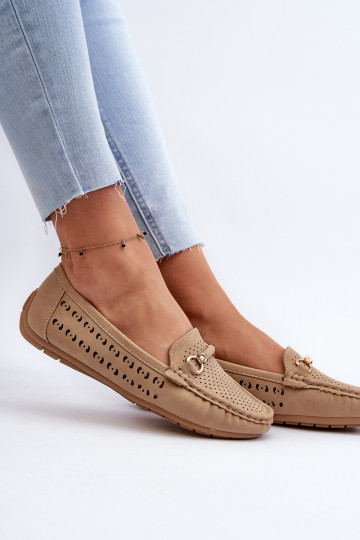 Mocasines de mujer calados con adornos en marrón Kaydance 2