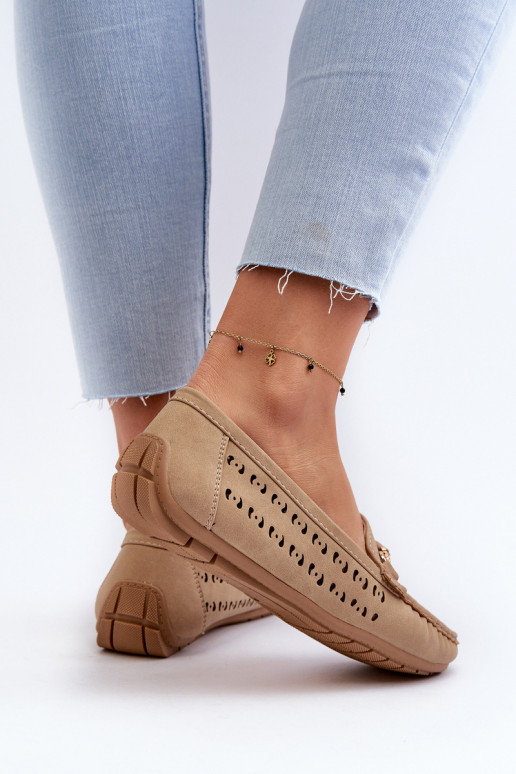 Mocasines de mujer calados con adornos en marrón Kaydance