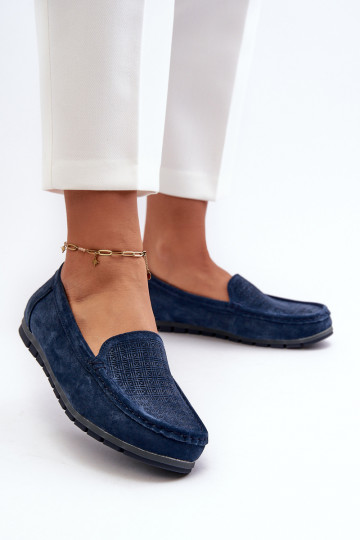 Mocasines de ante color azul oscuro S.Barski LR755