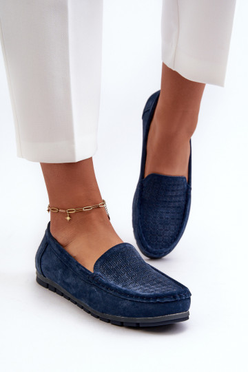 Mocasines de ante color azul oscuro S.Barski LR755 2