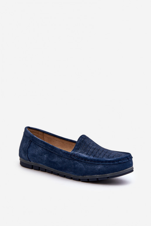 Mocasines de ante color azul oscuro S.Barski LR755