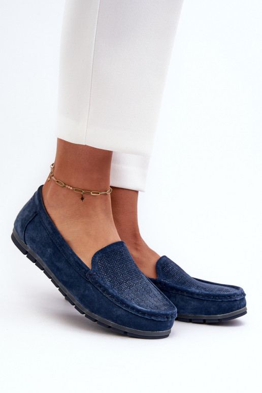 Mocasines de ante color azul oscuro S.Barski LR755