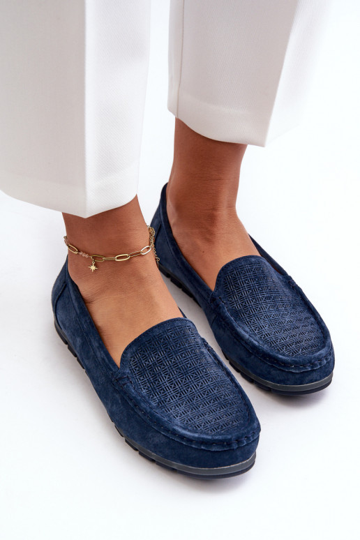 Mocasines de ante color azul oscuro S.Barski LR755