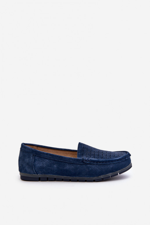Mocasines de ante color azul oscuro S.Barski LR755