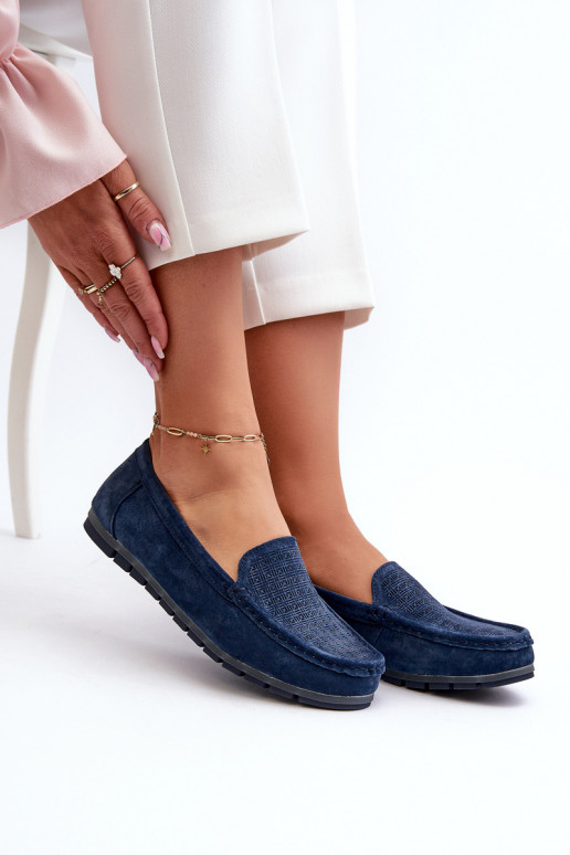 Mocasines de ante color azul oscuro S.Barski LR755