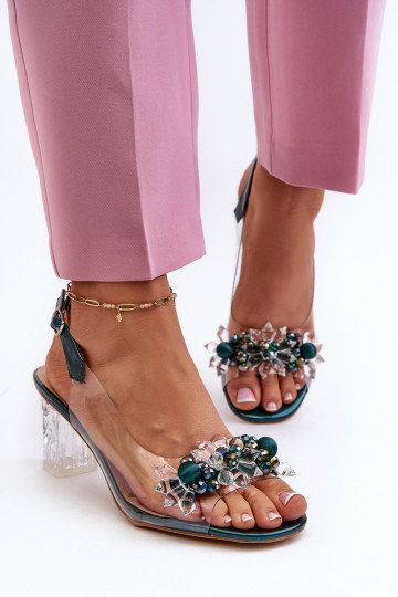 sandalias Perregimi con tacones con bonitos detalles en color verde D&A MR38-D1