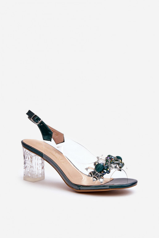 sandalias Perregimi con tacones con bonitos detalles en color verde D&A MR38-D1