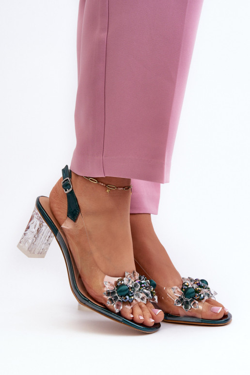 sandalias Perregimi con tacones con bonitos detalles en color verde D&A MR38-D1