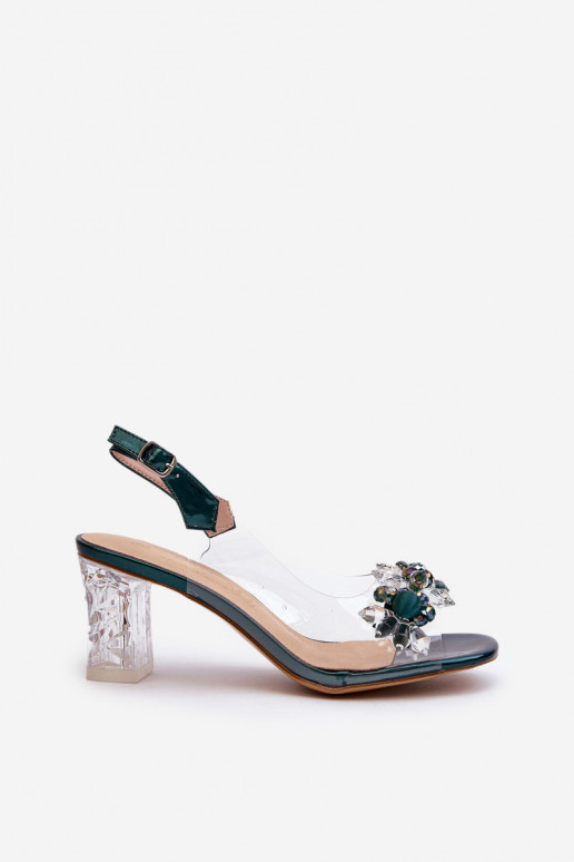 sandalias Perregimi con tacones con bonitos detalles en color verde D&A MR38-D1