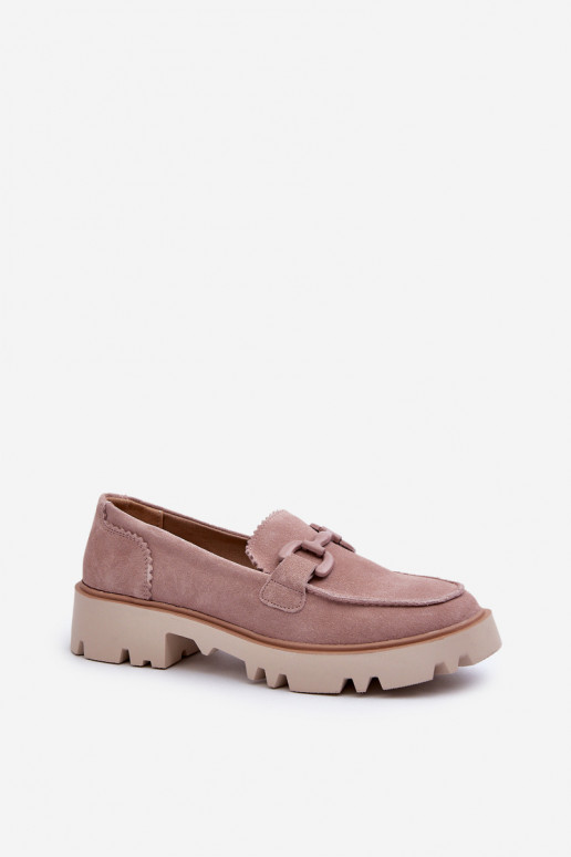Mocasines de ante con adornos D&A TW117 rosa