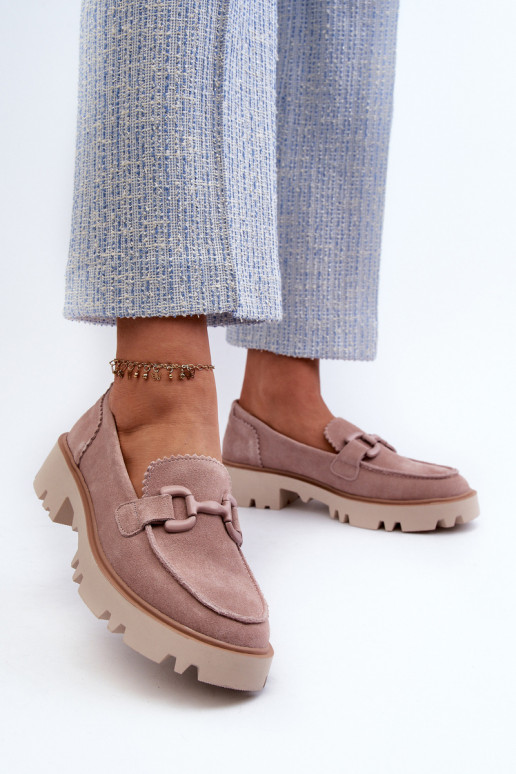 Mocasines de ante con adornos D&A TW117 rosa