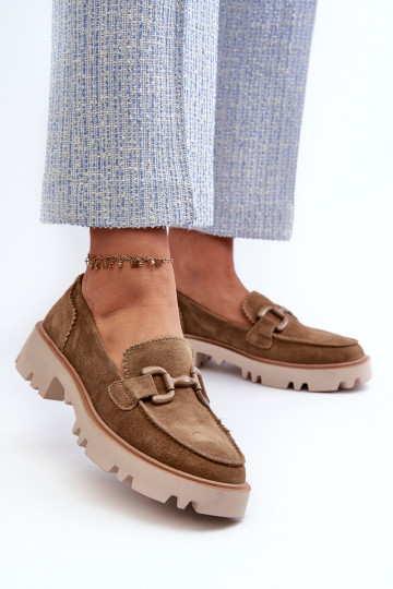 Mocasines de ante con adornos D&A TW117 marrón