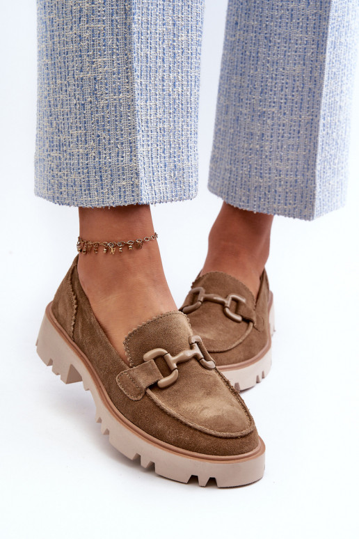 Mocasines de ante con adornos D&A TW117 marrón