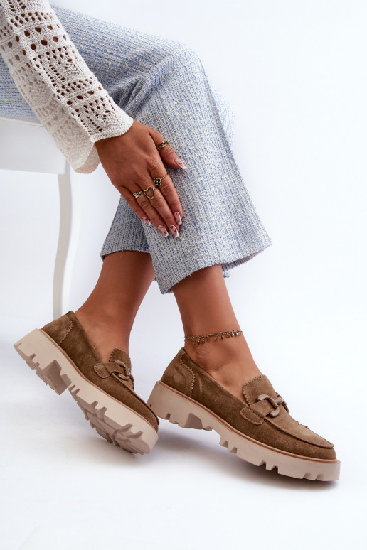 Mocasines de ante con adornos D&A TW117 marrón