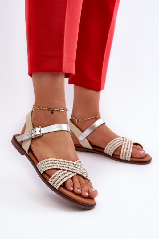 Sandalias planas para mujer S.Barski MY923 color beige