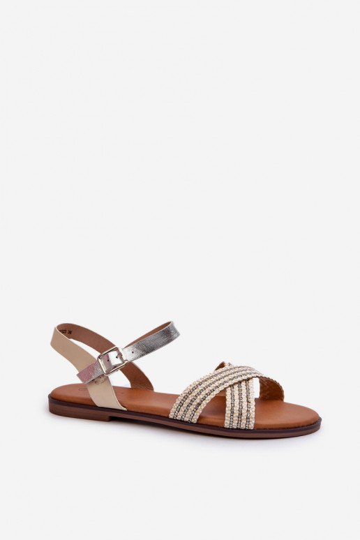 Sandalias planas para mujer S.Barski MY923 color beige Sandalias planas para mujer S.Barski MY923 color beige