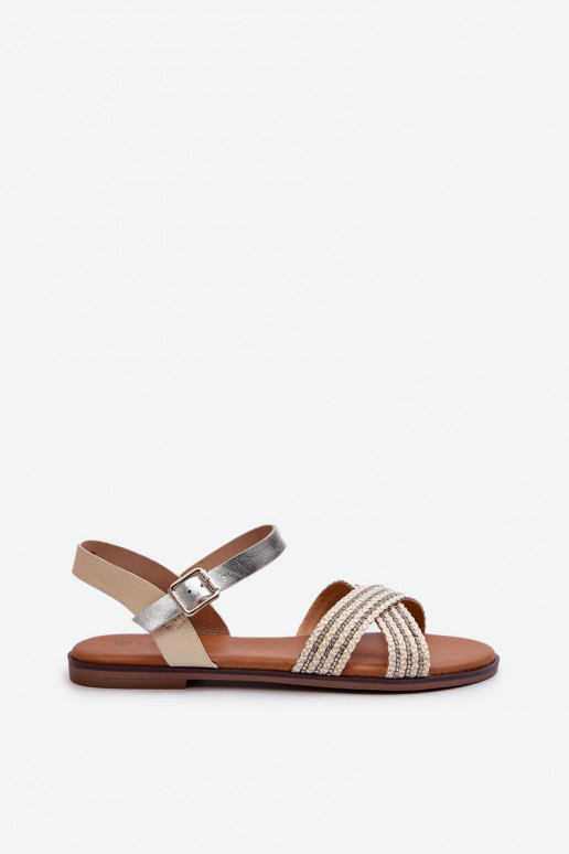 Sandalias planas para mujer S.Barski MY923 color beige Sandalias planas para mujer S.Barski MY923 color beige