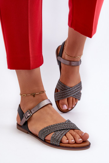 Sandalias planas para mujer S.Barski MY923 color negro