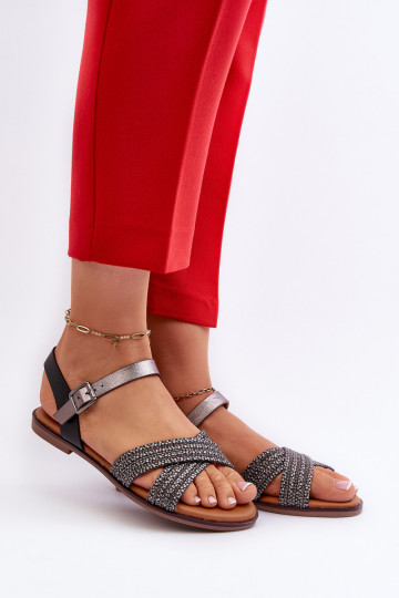 Sandalias planas para mujer S.Barski MY923 color negro 2
