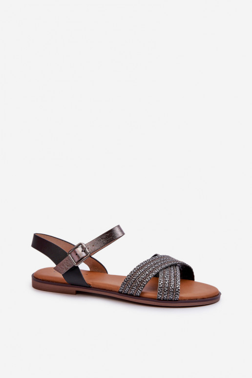 Sandalias planas para mujer S.Barski MY923 color negro
