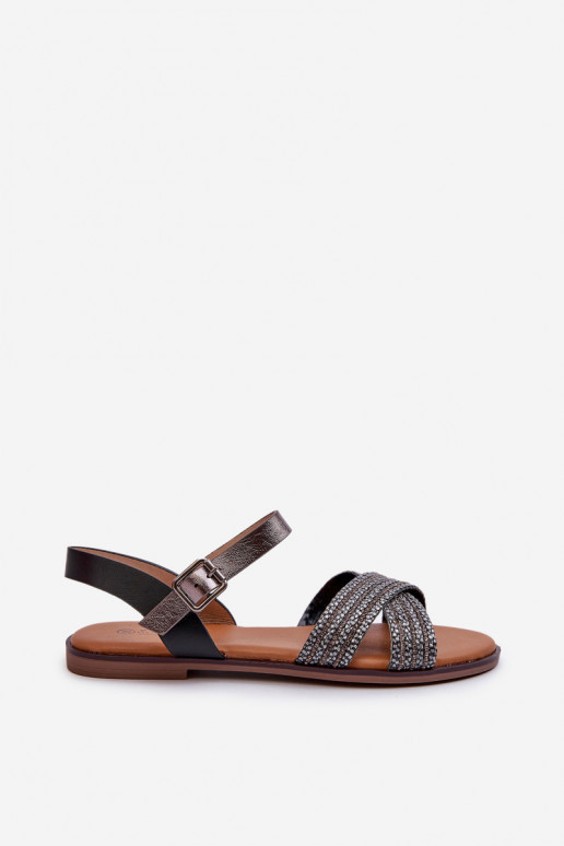 Sandalias planas para mujer S.Barski MY923 color negro