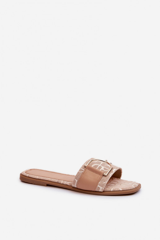 con brillos Zapatillas de casa de mujer con adornos beige Taleci