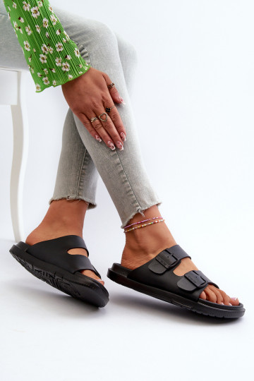 Pantuflas ligeras con hebillas Big Star NN274A750 color negro 2