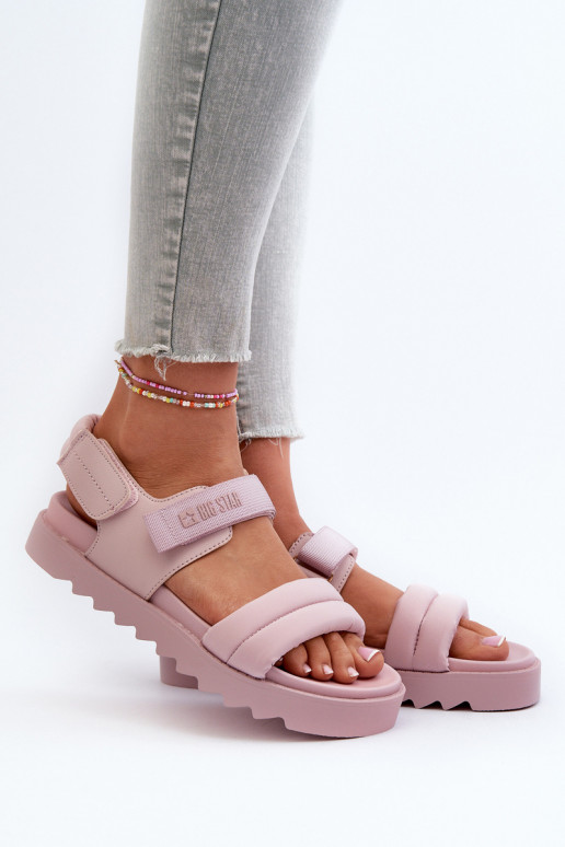 Sandalias de mujer con plataforma Big Star NN274753 color rosa