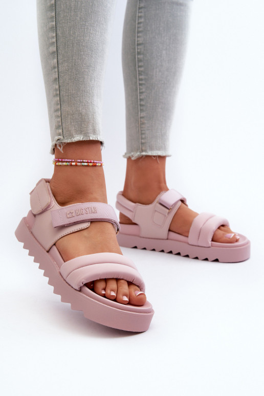 Sandalias de mujer con plataforma Big Star NN274753 color rosa