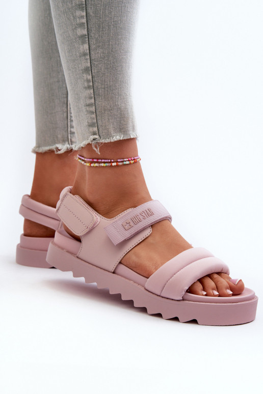 Sandalias de mujer con plataforma Big Star NN274753 color rosa