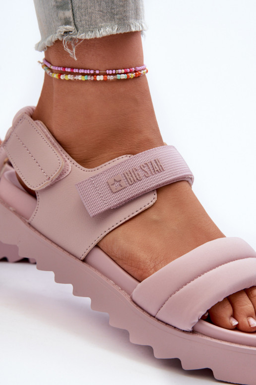 Sandalias de mujer con plataforma Big Star NN274753 color rosa