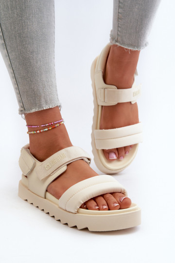 Sandalias mujer plataforma Big Star NN274751 beige