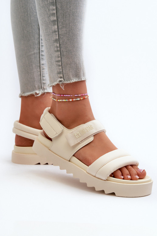 Sandalias mujer plataforma Big Star NN274751 beige