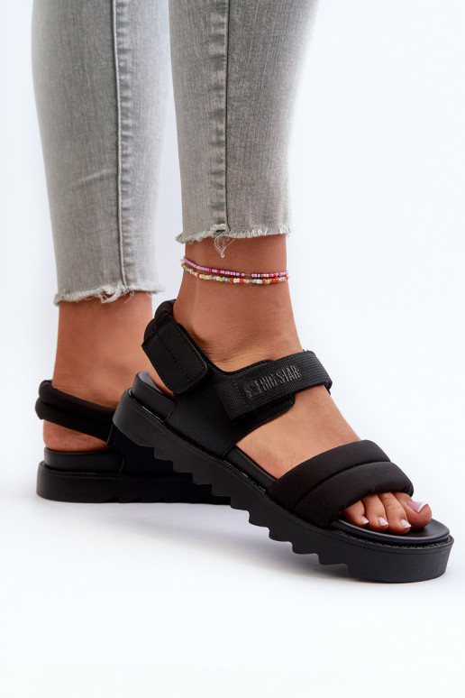 Sandalias de mujer con plataforma Big Star NN274750 color negro Sandalias de mujer con plataforma Big Star NN274750 color negro