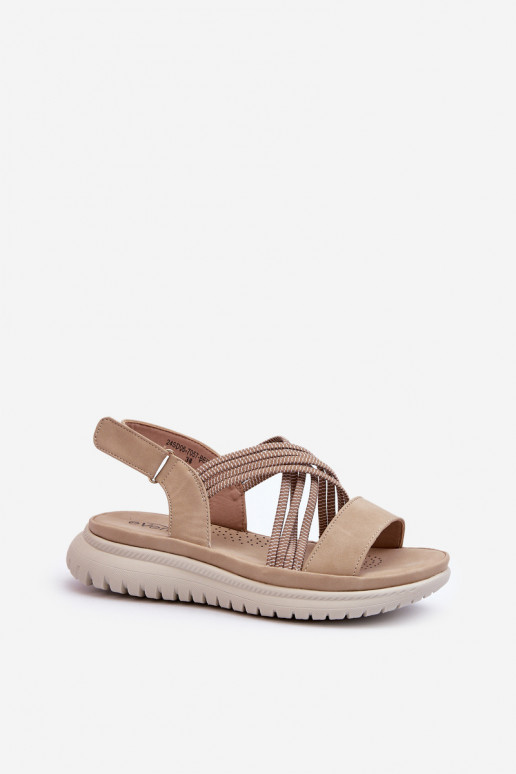 Sandalias cómodas con cierres adhesivos en color beige Ceclea
