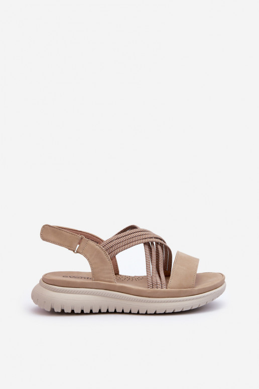 Sandalias cómodas con cierres adhesivos en color beige Ceclea