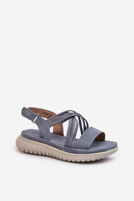 Sandalias cómodas con cierres adhesivos en color azul Ceclea