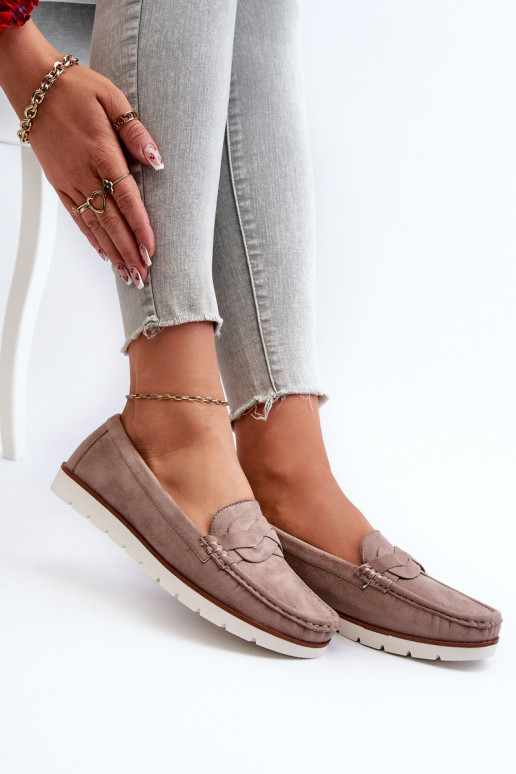 Mocasines mujer ante ecológico beige oscuro Nestalia Mocasines mujer ante ecológico beige oscuro Nestalia