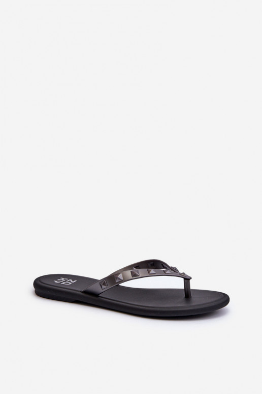 Pantuflas Elastyczne de suela plana JJ285297 gris-negro