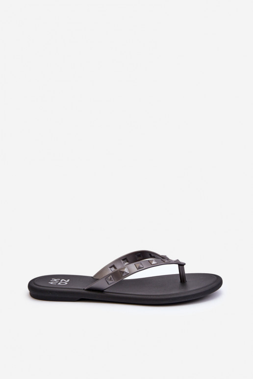 Pantuflas Elastyczne de suela plana JJ285297 gris-negro