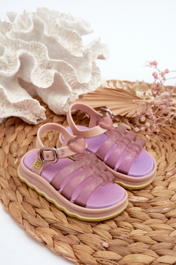 Sandalias infantil con cierres adhesivos NN385020 Color morado