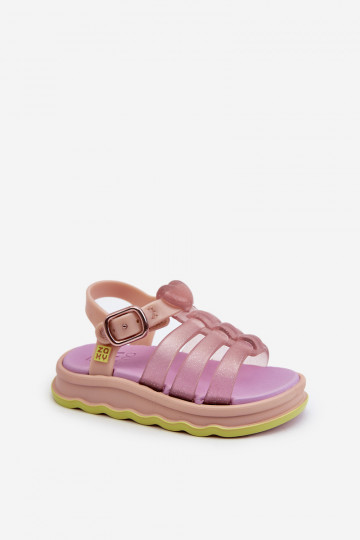 Sandalias infantil con cierres adhesivos NN385020 Color morado 2